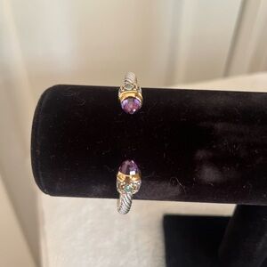 Elegant Purple and Silver Women's Cable Bracelet